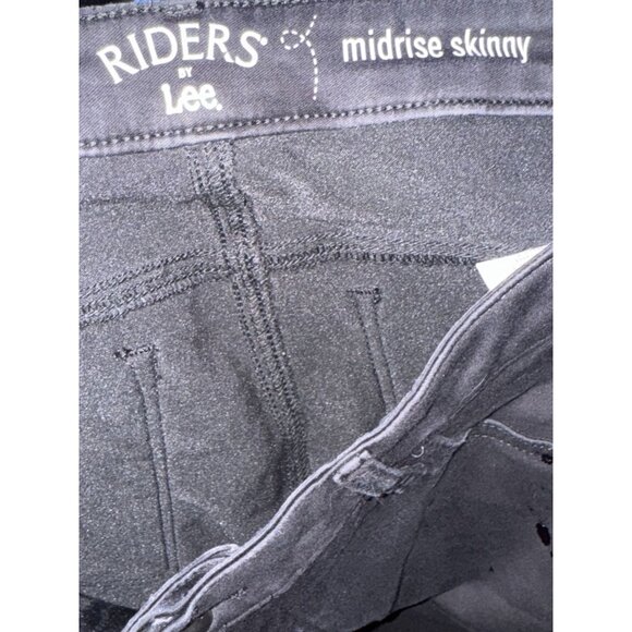 Riders By Lee Midrise Skinny Black Jeans Size 18 M Cotton Blend - Picture 2 of 8